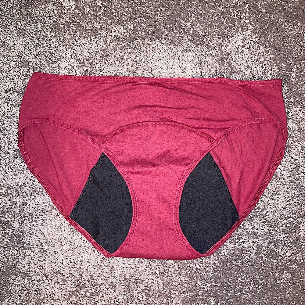 Period Panty Brief; Burgundy/Red - New; Multiple Sizes/Other colors available